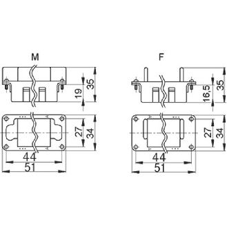 Cadre module mâle 2 emplacements - 10381000 | EPIC MCR 6 S-Lire la description