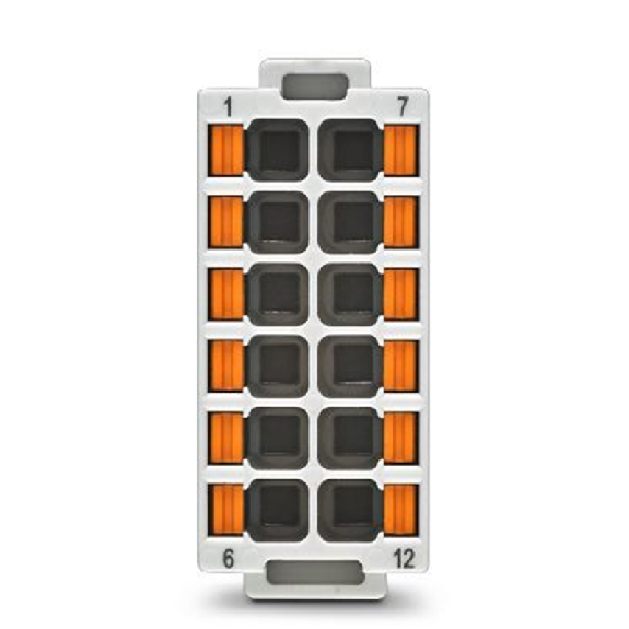 Module 12 contacts de puissance mâle, Push-in, 250 V, 10 A - HC-M-12-PT-M Module 12 contacts de puissance mâle, Push-in, 250 V, 10 A - HC-M-12-PT-M-Lire la description