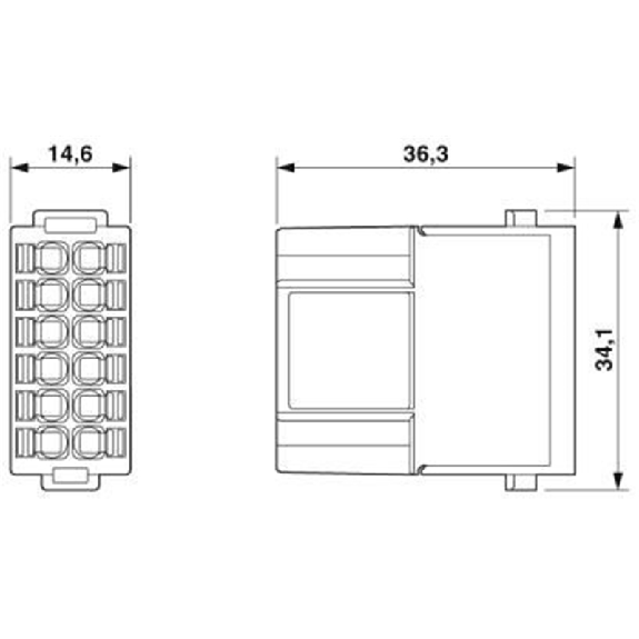 Module 12 contacts de puissance mâle, Push-in, 250 V, 10 A - HC-M-12-PT-M Module 12 contacts de puissance mâle, Push-in, 250 V, 10 A - HC-M-12-PT-M-Lire la description