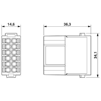 Module 12 contacts de puissance mâle, Push-in, 250 V, 10 A - HC-M-12-PT-M-Lire la description