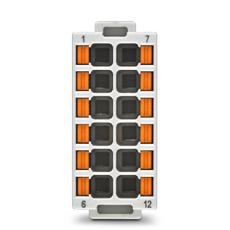 Module 12 contacts de puissance mâle, Push-in, 250 V, 10 A - HC-M-12-PT-M-Lire la description