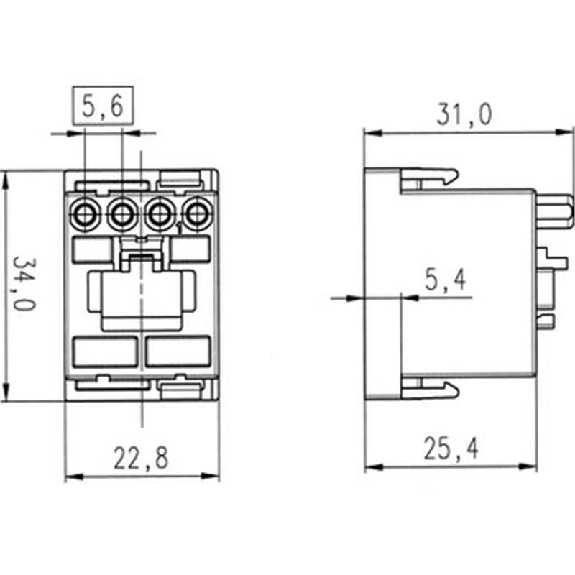 Module Ethernet RJ45 mâle contacts: 4 Power + 8 Data - 10344300 | EPIC MCS 8 RJ45-Lire la description