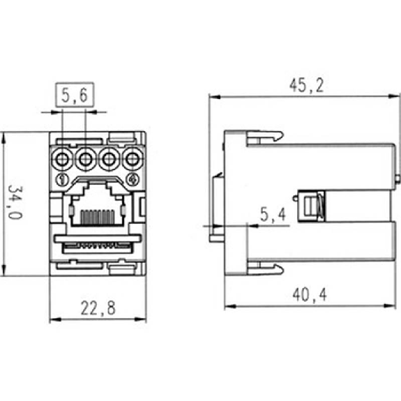 Module Ethernet RJ45 femelle contacts: 4 Power + 8 Data - 10345300 | EPIC MCB 8 RJ45 Module Ethernet RJ45 femelle contacts: 4 Power + 8 Data - 10345300 | EPIC MCB 8 RJ45-Lire la description