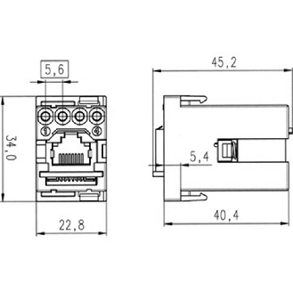 Module Ethernet RJ45 femelle contacts: 4 Power + 8 Data - 10345300 | EPIC MCB 8 RJ45-Lire la description