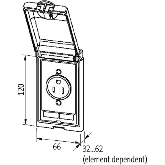 Set: Cadre simple métal face avant armoire + Prise France (UTE-NF) - 4000-68113-0050000 | MSDD-Lire la description