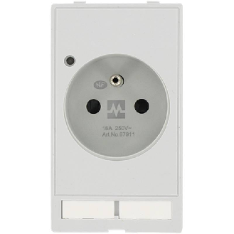 Set: Cadre simple métal face avant armoire + Prise France (UTE-NF) - 4000-68113-0050000 | MSDD-Lire la description
