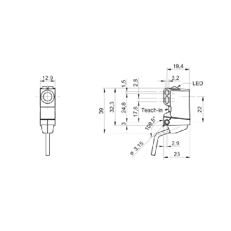 Ultrason Directe ANA 0-10V P15-500mm IO-Link Rect. Plast. / Câble 2m - U300.D50-DPMJ.72CU (U300.D50-11219500)-Lire la description