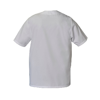 Tunique médicale Homme col V avec Parement de Couleur Blouse Manche Courte Professionnelle Blanche Fermeture par 4 Pressions cachées-Lire la description