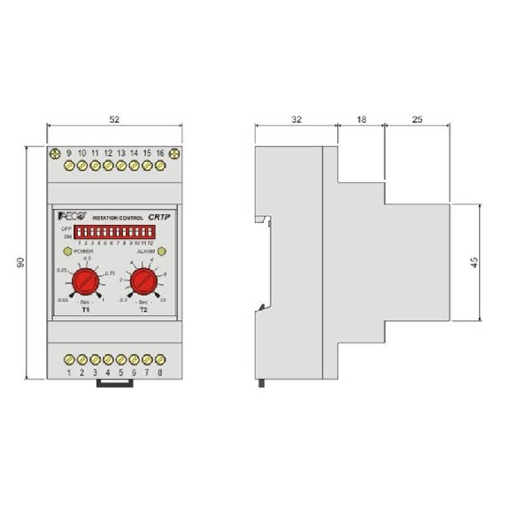 Contrôleur de rotation Alim. 110-220VAC - CRTP 110/220 Vac-Leggi tutto