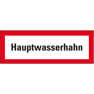 Feuerwehrzeichen Hauptwasserhahn, Folie, 210x74mm, DIN 4066-Beschreibung lesen