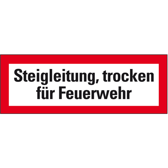 Feuerwehrschild Steigleitung, trocken für Feuerwehr, Kunststoff, 210x74mm, DIN 4066-Leggi tutto