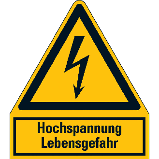 Warn-Kombischild Hochspannung Lebensgefahr, Magnetfolie, 210x240mm, ASR A1.3, DIN EN ISO 7010 W012-Beschreibung lesen
