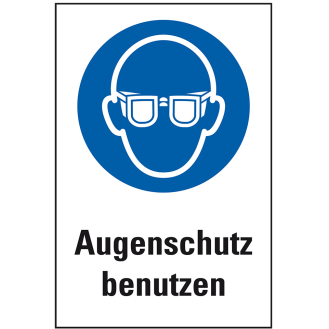 Gebots-Kombischild Augenschutz benutzen, Kunststoff, 300x400mm, ASR A1.3, DIN EN ISO 7010 M004-Beschreibung lesen