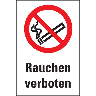 Verbots-Kombischild Rauchen verboten, Kunststoff, 200x300mm, ASR A1.3, DIN EN ISO 7010 P002-Beschreibung lesen
