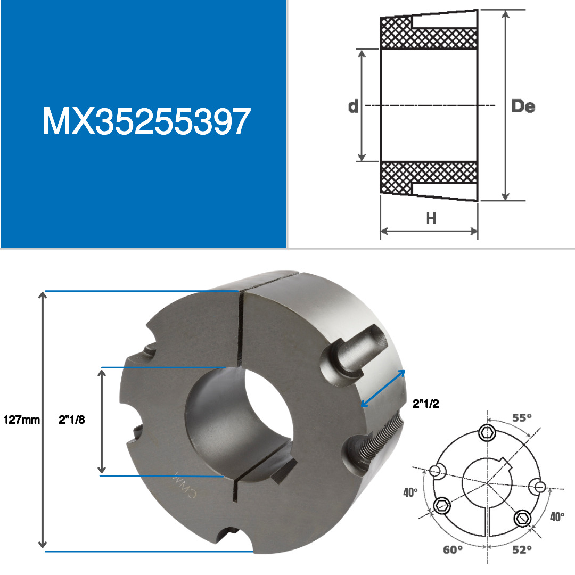 Abnehmbare Nabe 3525 mit einem Durchmesser von 53.97mm - 2 1/8".-Beschreibung lesen