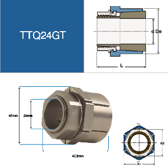 FENNER DRIVES -  Référence 6202820UP - Moyeu expansible Trantorque GT  avec diamètre intérieur de 24 mm-Lire la description