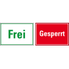 Doppelseitiges Magnetschild Frei-Gesperrt, Magnetfolie, 150x100mm