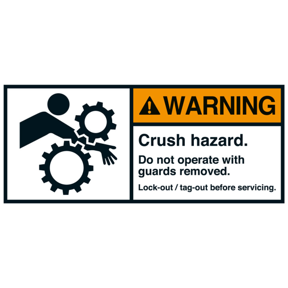 ANSI-Aufkleber WARNING Crush hazard,Arm,UL anerk.,Folie,70x160mm,2/Bogen ANSI-Aufkleber WARNING Crush hazard,Arm,UL anerk.,Folie,70x160mm,2/Bogen-Beschreibung lesen