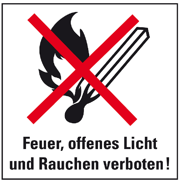 Hinweisschild Feuer, offenes Licht und..., Folie, selbstklebend, 100x100mm Hinweisschild Feuer, offenes Licht und..., Folie, selbstklebend, 100x100mm-Beschreibung lesen