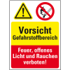 Sicherheits-Kombischild mit Symbolen, Gefahrstoffbereich..., Kunststoff, 300x400mm Sicherheits-Kombischild mit Symbolen, Gefahrstoffbereich..., Kunststoff, 300x400mm