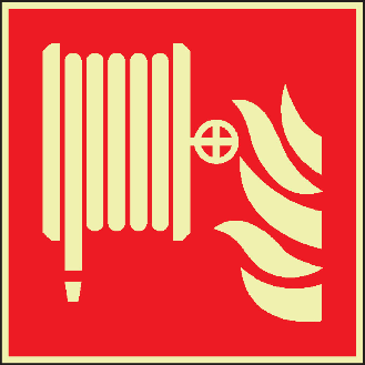 PERMALIGHT power langnachleuchtend Brandschutzzeichen Löschschlauch, ASR/ISO, Kunststoff, 200x200mm-Beschreibung lesen