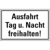 Hinweisschild Ausfahrt Tag und Nacht freihalten!, Kunststoff, 300x200mm Hinweisschild Ausfahrt Tag und Nacht freihalten!, Kunststoff, 300x200mm