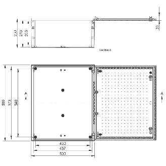 COFFRET POLYESTER IP66 PORTE PLEINE L500xH600xP230 - BRES-65-Lire la description
