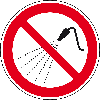 Verbotsschild Mit Wasser spritzen verboten, Folie, selbstklebend, Ø 100mm, ASR A1.3, DIN EN ISO 7010 P016 Verbotsschild Mit Wasser spritzen verboten, Folie, selbstklebend, Ø 100mm, ASR A1.3, DIN EN ISO 7010 P016