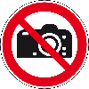 Verbotsschild Fotografieren verboten, Folie, selbstklebend, Ø200mm, DIN EN ISO 7010 P029