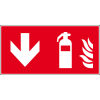 Brandschutzzeichen Feuerlöscher unten, Kunststoff, 300x150mm, ASR A1.3, DIN EN ISO 7010 F001