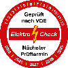 Prüfplakette Elektro-Check, 2025-2029, rot/weiß, Folie, Ø 30mm, 10/Bogen