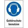 Gebots-Kombischild Gehörschutz benutzen, Kunststoff, 200x300mm, ASR A1.3, DIN EN ISO 7010 M003