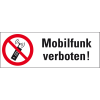 Verbots-Kombischild Mobilfunk verboten, Folie, selbstklebend, 210x74mm, ASR A1.3, DIN EN ISO 7010