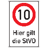Kombischild 10km/h - Hier gilt die StVO, Aluminium RA0, reflektierend, 600x900mm, DIN 67520, nach StVO Kombischild 10km/h - Hier gilt die StVO, Aluminium RA0, reflektierend, 600x900mm, DIN 67520, nach StVO
