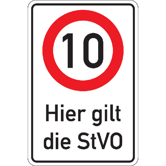 Kombischild 10km/h - Hier gilt die StVO, Aluminium RA0, reflektierend, 600x900mm, DIN 67520, nach StVO Kombischild 10km/h - Hier gilt die StVO, Aluminium RA0, reflektierend, 600x900mm, DIN 67520, nach StVO-Beschreibung lesen