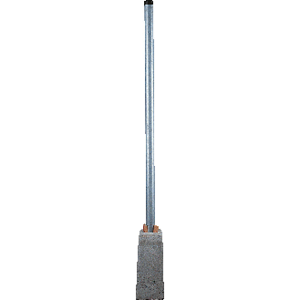 Betonformstein, für Pfosten Ø 60 und Ø 76mm, inkl. 4 Hartholzkeile, 430mm, 25kg-Beschreibung lesen