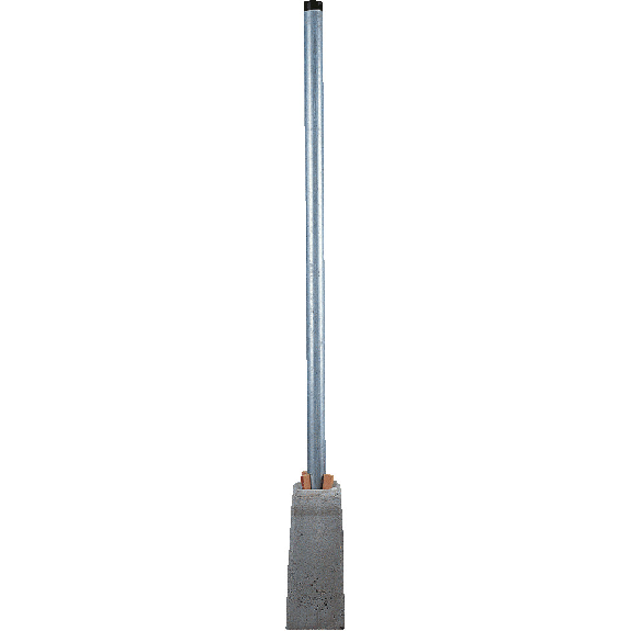 Betonformstein, für Pfosten Ø 60 und Ø 76mm, inkl. 4 Hartholzkeile, 430mm, 25kg-Beschreibung lesen