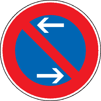 Verkehrszeichen Eingeschränktes Haltverbot Mitte, Nr.286-30, Aluminium RA0, reflektierend, Ø 600mm, DIN 67520-Beschreibung lesen