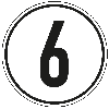 Geschwindigkeits-Schild 6 km/h, StVZO § 58, Folie, selbstklebend, Ø 200 mm Geschwindigkeits-Schild 6 km/h, StVZO § 58, Folie, selbstklebend, Ø 200 mm