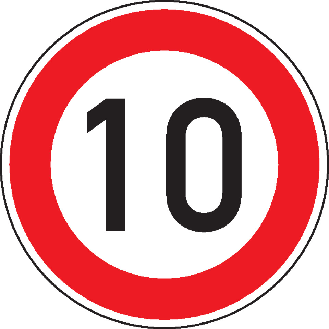 Verkehrszeichen Zulässige Höchstgeschwindigkeit 10, Nr.274-10, Aluminium RA0, reflektierend, Ø600mm, DIN 67520-Beschreibung lesen
