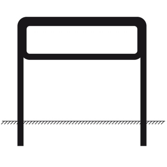 Rohrrahmen, feuerverzinkt, 1m Bodenfreiheit, für Schilder 1000x333mm-Beschreibung lesen