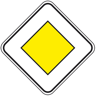 Verkehrszeichen Vorfahrtsstraße, Nr.306, Aluminium RA1, reflektierend, 600x600mm, DIN 67520, nach StVO-Beschreibung lesen