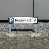 Parkplatzreservierungsschild Besucher, mit Befestigungsset 2, 520x110mm Parkplatzreservierungsschild Besucher, mit Befestigungsset 2, 520x110mm