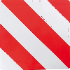 Warntafel, Typ A, rot/weiß schraffiert, Folie, retroreflektierend RA1, 423x423mm, nach StVO