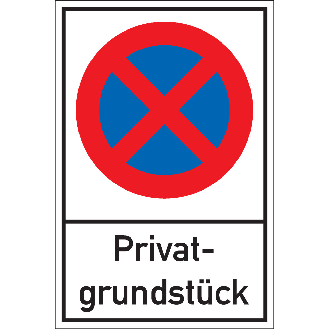 Schild Haltverbot, Privatgrundstück, Aluminium, 400x600mm-Beschreibung lesen