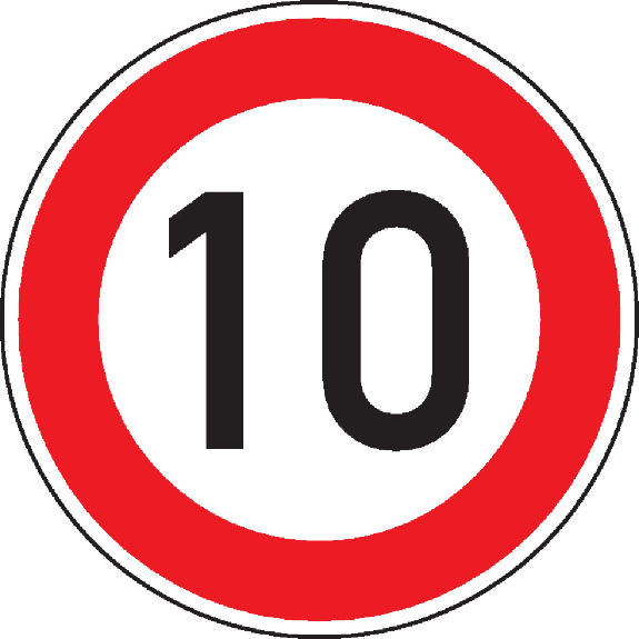 Verkehrszeichen Zulässige Höchstgeschwindigkeit 10, Nr.274-10, Aluminium RA1, reflektierend, Ø 600mm, DIN 67520, StVO Verkehrszeichen Zulässige Höchstgeschwindigkeit 10, Nr.274-10, Aluminium RA1, reflektierend, Ø 600mm, DIN 67520, StVO-Beschreibung lesen