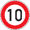 Verkehrszeichen Zulässige Höchstgeschwindigkeit 10, Nr.274-10, Aluminium RA1, reflektierend, Ø 600mm, DIN 67520, StVO Verkehrszeichen Zulässige Höchstgeschwindigkeit 10, Nr.274-10, Aluminium RA1, reflektierend, Ø 600mm, DIN 67520, StVO