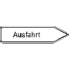 Wegweiser Ausfahrt, rechtsweisend, Aluminium RA0, reflektierend, 1400x350mm, DIN 67520 Wegweiser Ausfahrt, rechtsweisend, Aluminium RA0, reflektierend, 1400x350mm, DIN 67520