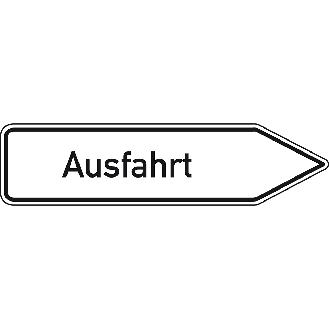 Wegweiser Ausfahrt, rechtsweisend, Aluminium RA0, reflektierend, 1400x350mm, DIN 67520-Beschreibung lesen