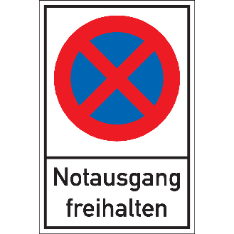 Haltverbotsschild Notausgang freihalten, Aluminium, 400x600mm-Beschreibung lesen